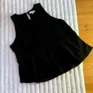 LOFT Women's Lace Sleeveless Lined Top | Black | XL